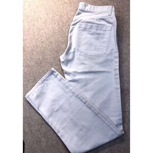 Theory Ziggy Slim Leg Pants Mens 30 Cream 100% Cotton Button Fly Denim Jeans